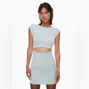 Aritzia Wilfred Free Cut-Out Knit Mini Dress Size Medium in Pastel Lime